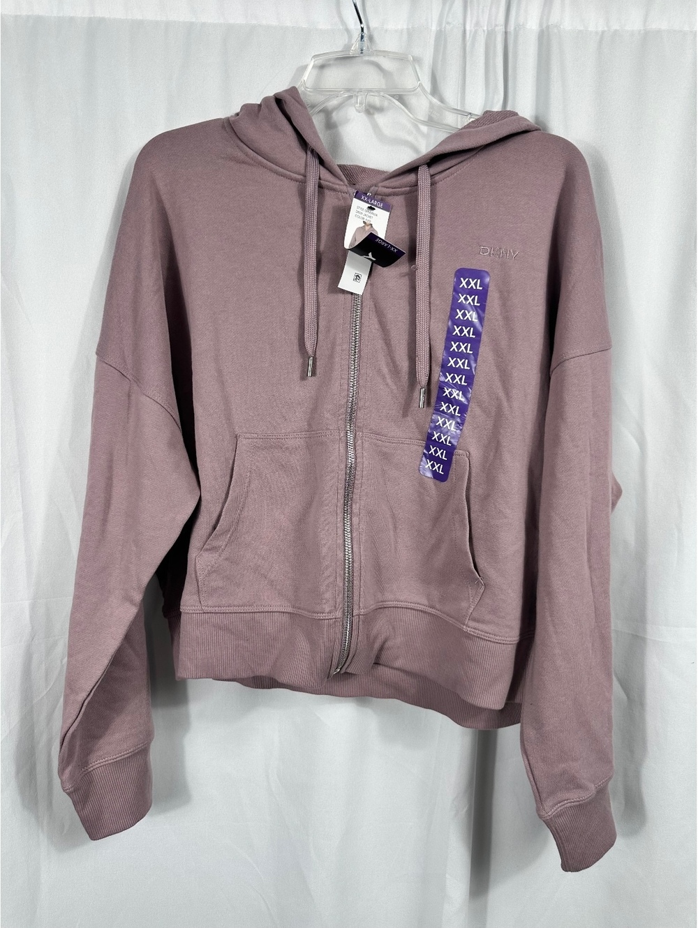 DKNY Women's XX-Large Full Zip Hoodie Jacket in Mauve